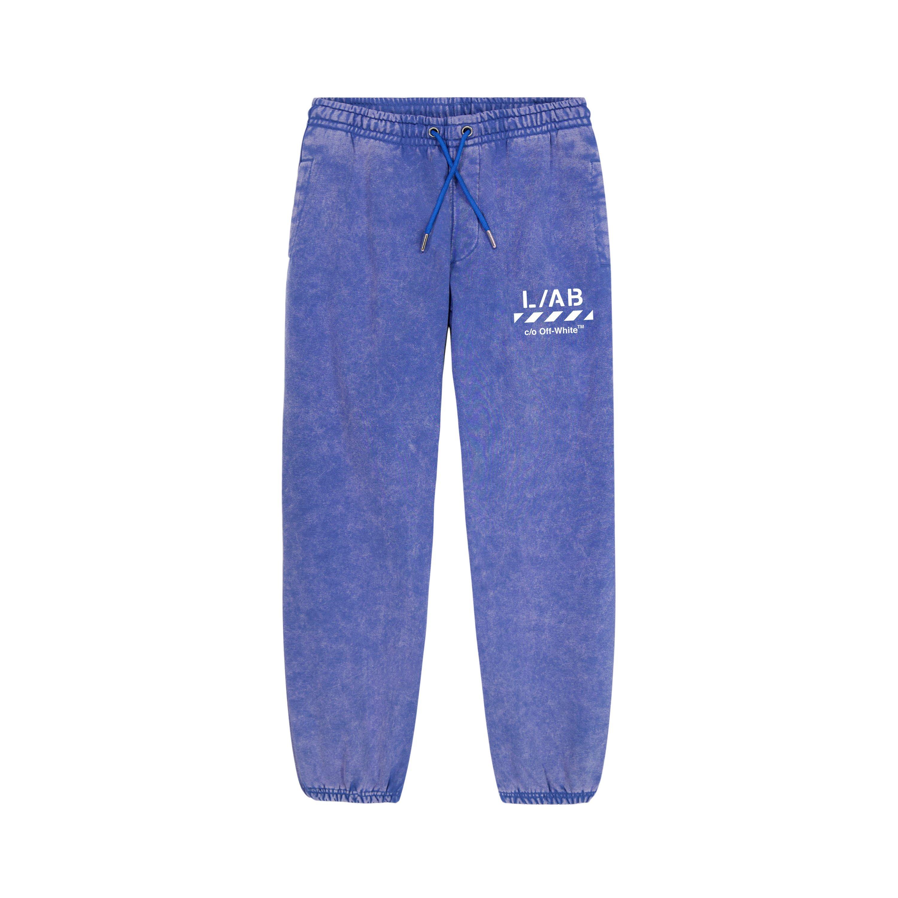 L/AB c/o Off-White Big Boys' Diagonal Garment Wash Joggers - BLUE